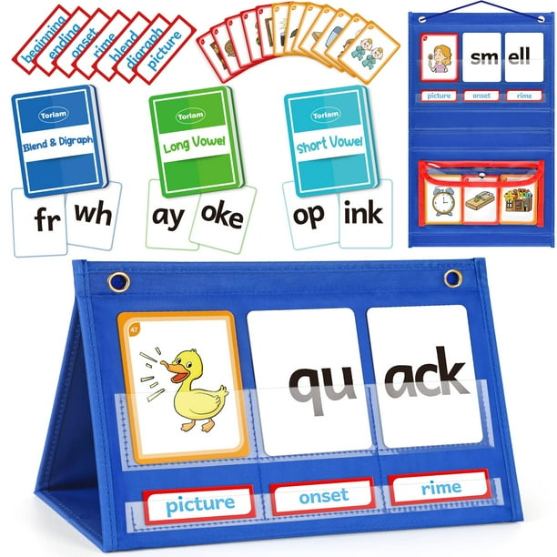 Cuadro de bolsillo, juegos de fonética, tarjetas de vocabulario visual, tablero de combinación de aprendizaje de lectura y ortografía educativa