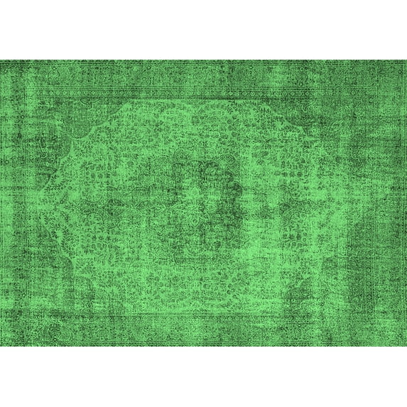 Ahgly Company Indoor Rectangle Oriental Emerald Green Industrial Area Rugs, 8' x 10'
