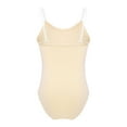 thumbnail image 2 of inlzdz Girls Spaghetti Straps Dancewear Ballet Gymnastics One Piece Tank Leotard with Clear Straps Nude 15-16, 2 of 7