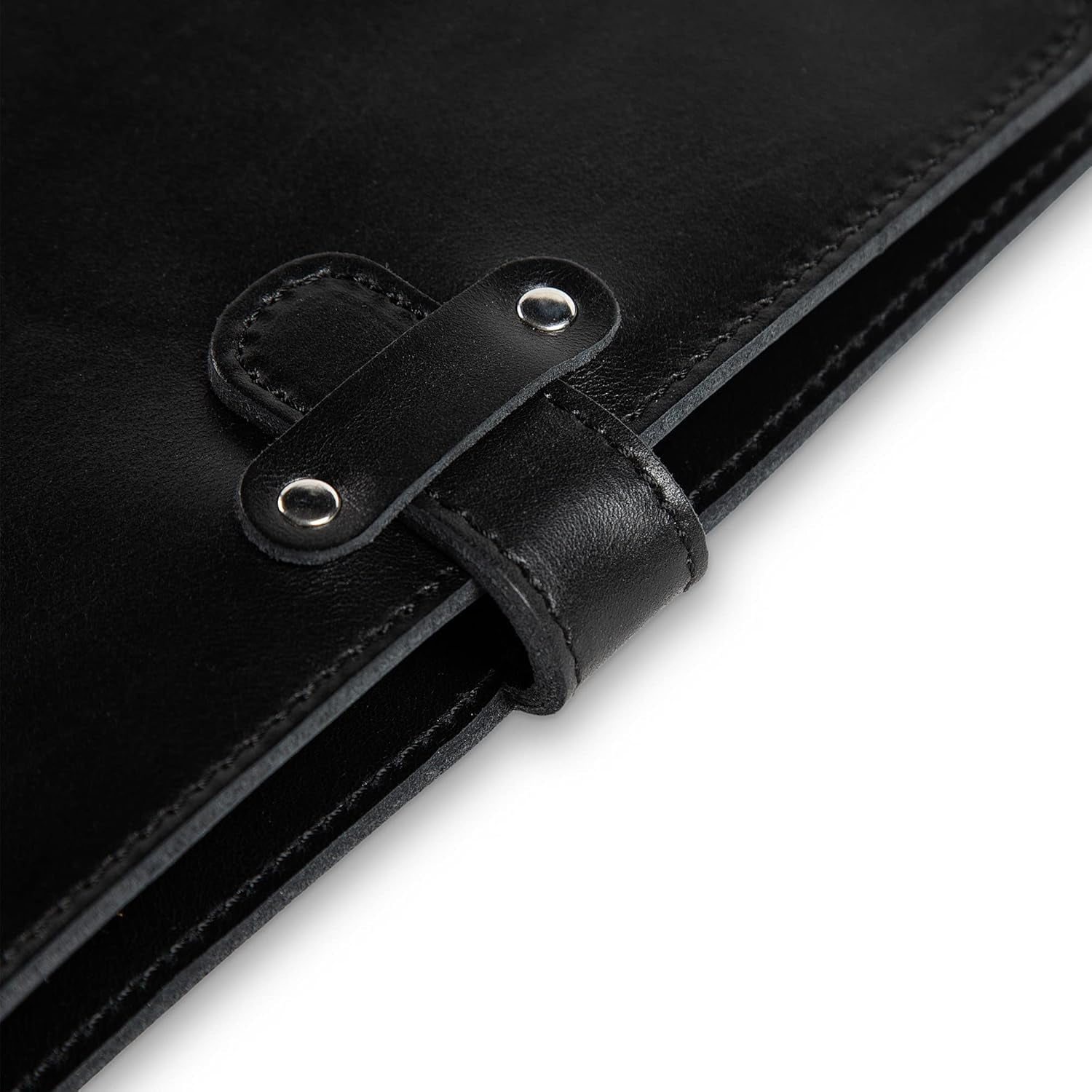 PEGAI Leather Journal Notebook Cover - Refillable Travel Notebook | Leather Bound Notebook Journal for Writing | DuPage Black, Full | Unlined