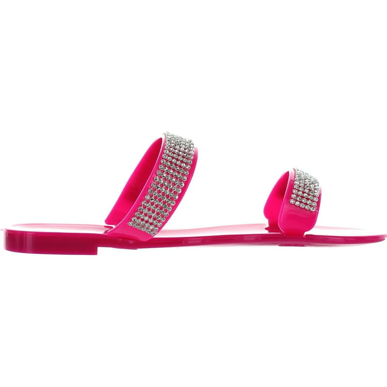 Bamboo Womens Dalia 03 Double Band Jelly Sandals Magenta 8