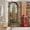 Brun, Rouge, variante sur Rideau de Douche Mural en Briques Rouge Brun Vintage Rétro Pierre Brique Roches Rustique Campagne Ferme Géométrique Tissu Mural Décoration de Salle de Bain Rideau avec Crochets