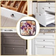 thumbnail image 6 of 4 Pcs Cabinet Handle Drawer Pulls Colorful Floral Knobs with Screws Square Furniture Office Cabinet Knob Decoration, 6 of 7