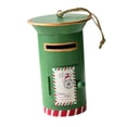 thumbnail image 1 of Adorno navideño con forma de buzón de Papá Noel, colgante con dije, decoración navideña para festivales, bodas, hogares, restaurantes y cumpleaños. Verde, 1 of 8
