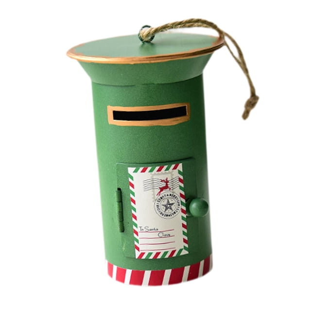 Adorno navideño con forma de buzón de Papá Noel, colgante con dije, decoración navideña para festivales, bodas, hogares, restaurantes y cumpleaños. Verde