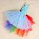 thumbnail image 3 of Vestido de tutú de unicornio y poni para niñas, vestido de tren arcoíris para fiesta de cumpleaños de niños, disfraces de princesa elegantes para niñas, disfraces de Halloween para niños, 3 of 5