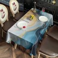 thumbnail image 2 of Blue Gold Marble Pattern Rectangle Tablecloth 60"x102",Waterproof Polyester Rectangle Table Cloth, Wipeable Spillproof Polyester Tablecloth for Dining, Camping, Indoor and Outdoor, 2 of 6