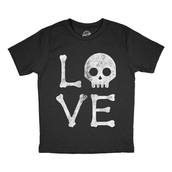 Youth Funny T Shirts Love Skull Sarcastic Halloween Graphic Novelty Tee For Kids