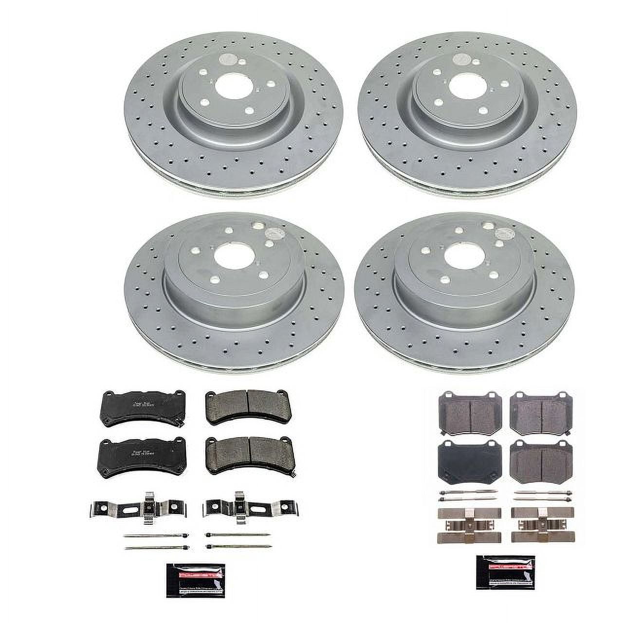 PowerStop Front and Rear Geomet Coated Brake Rotor and Pad Kit Fits: SUBARU Select Models CRK8522