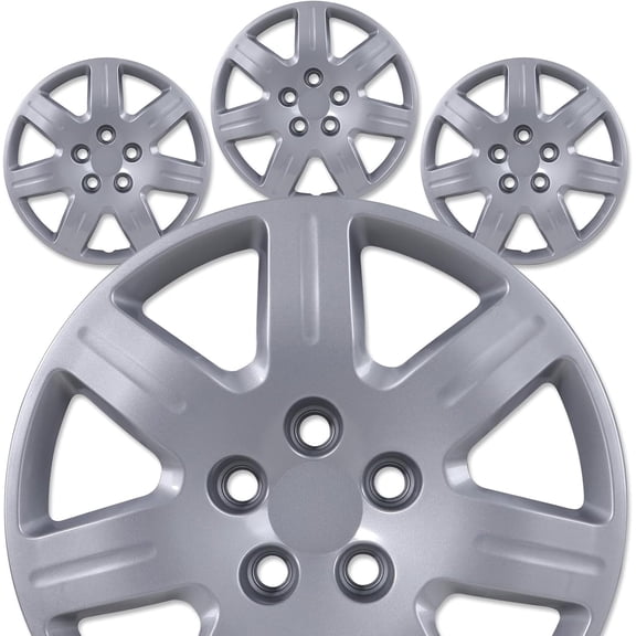 16" Silver Lacquer Hubcaps Compatible with 2006-2011 Honda Civic Steel Wheels - Set of 4,Bolt-on Design Wheel Rim Covers,ABS & PC Material