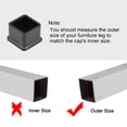thumbnail image 4 of Uxcell Furniture Caps, 0.98'' x 0.98’;' Square Shaped Table Chair Legs Covers Rubber 4Pcs, 4 of 6