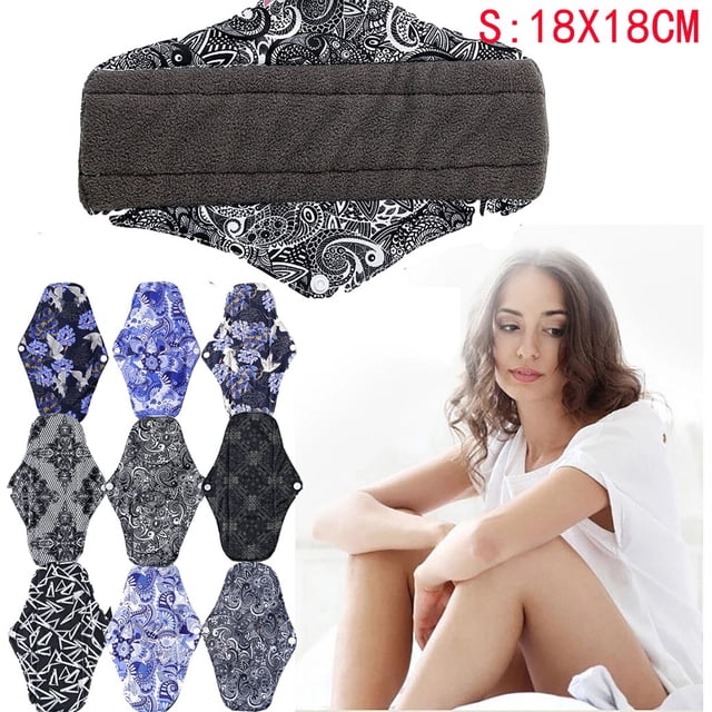 XWSHYW Herramientas de Belleza Almohadilla Menstrual de Tela Mama Cloth Bolsa Sanitaria de Carbón Reutilizable