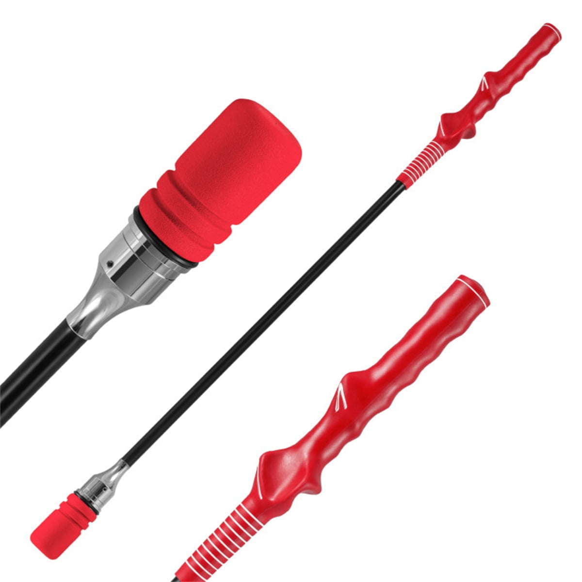 Red Portable Fiberglass Golf Swing Stick Sound Feedback Golf Warm-Up Tool for Beginners Pros Improve Grip Shot Accuracy