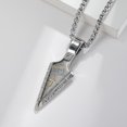 thumbnail image 2 of Joyería Horus Eye Anka punta de lanza collar de acero inoxidable colgante de acero de titanio y fibra de carbono, 2 of 6