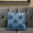 thumbnail image 5 of Amrita Sen Designs CAPL761FSDS-BL-18x18 18 x 18 in. Sun Flowers Suede Blown & Closed Pillow - Grey & Blue, 5 of 5