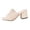 Beige, variant on Xfvqtps Womens Slide Sandals Open Square Toe Knit Block Heel Casual Comfort House Shoes Summer Spring Outdoor Indoor Slides