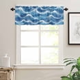 thumbnail image 3 of Coastal Waves Valances for Windows Farmhouse Kitchen Curtains Valances Rod Pocket Valance Curtains for Kitchen Windows Summer Beach Ocean Nautical Watercolor Window Valances for Bathroom 42"x18", 3 of 6