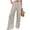 Khaki, variant on PUWEI Women's Cotton Linen Casual Pants Button up High Waist Wide Leg Trousers with Pockets