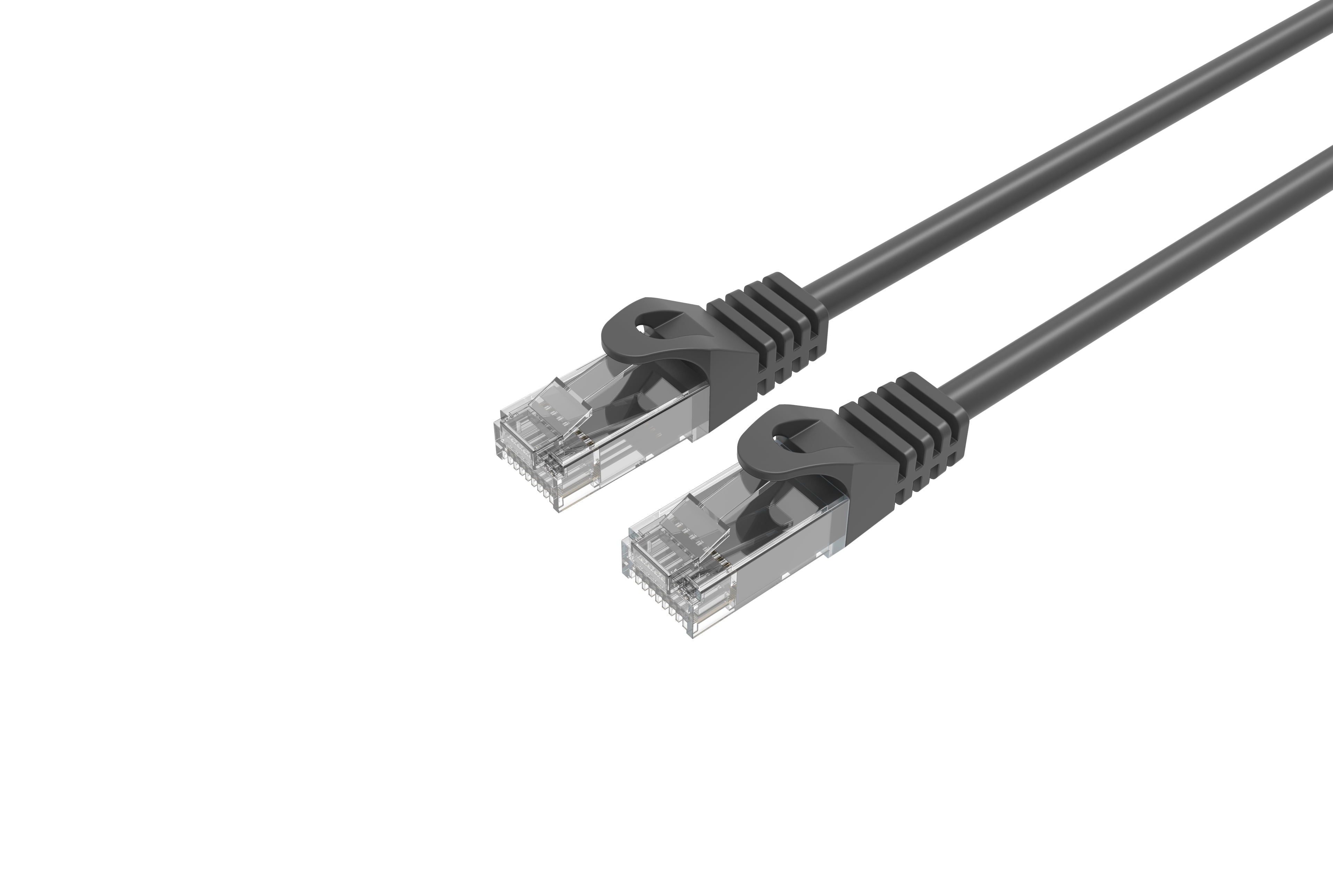 LOGICO Cat6 Slim Ethernet Patch Cable Bare Copper Black 28AWG 1FT (10 Pack)