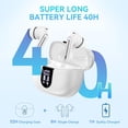 thumbnail image 2 of Auriculares inalámbricos, auriculares Bluetooth 5.3, tiempo de reproducción de 40 horas, auriculares intrauditivos estéreo de graves profundos, pantalla de alimentación LED, auriculares con cancelació, 2 of 5