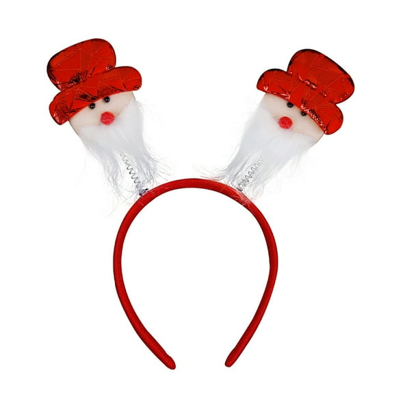 MerryChristmas Headband Red Bowknot Snowman Hairband Stage Performances Props Holiday Hair Accessories Party Supplies