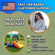 Sportspower Kids Inflatable Bounce House with Slide & Blower, Bouncy Castle Jumper for Backyard Outdoor Indoor Play, Toddler Bounce House Ages 3–8