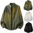 thumbnail image 1 of Men's Casual Solid Color Stand Up Collar Button Long Sleeve Cardigan Jacket Sweater Pullover for Business Casual Office Work Daily Wear Loungewear | IhhxPro,Army Green 3XL, 1 of 7