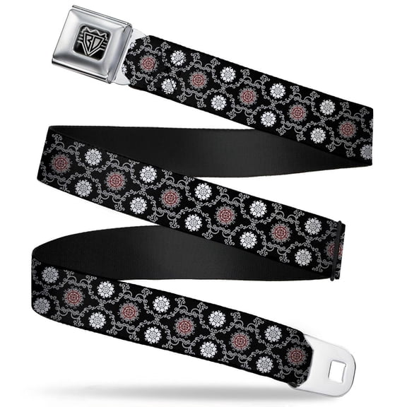 Buckle-Down Belt, Seatbelt Buckle Belt, Tapestry Black, 30 to 44 Inches