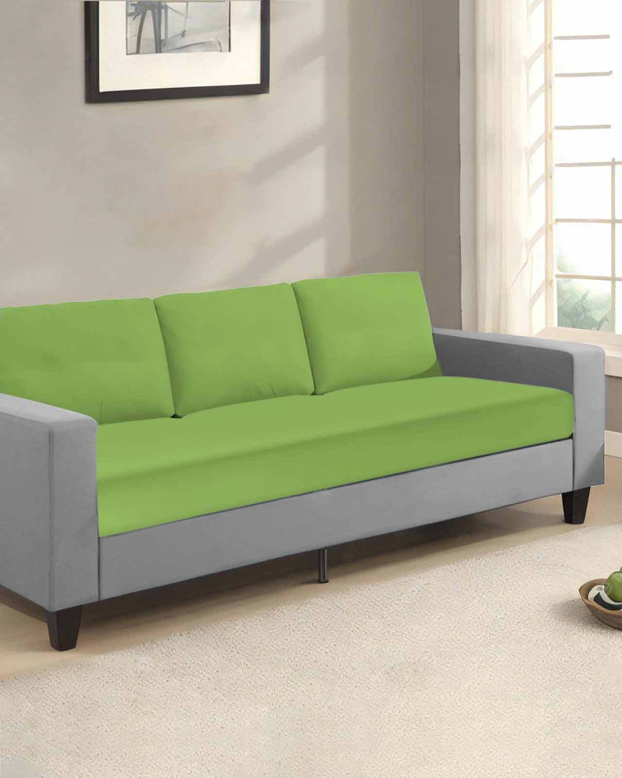 Green Couch Cushion Covers Stretch, Washable Sofa Seat Covers Individual Seat Cushion Sofa Slipcovers Solid Color Simple Abstract Fashion Light Color Couch Cover Furniture Protector S-1PCS
