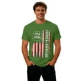 thumbnail image 4 of FINALGANG Mens 250 Years Distressed Vintage USA Flag Print Short Sleeve Crewneck Tee Casual Patriotic T Shirt For 4th Of July Independence Day Wear Green M, 4 of 4