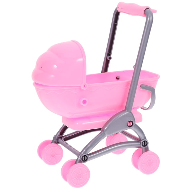 BRIGHTFUFU Cochecito de muñecas, accesorio para casa de muñecas, modelo de cochecito de bebé simulado, decoración para casa de muñecas
