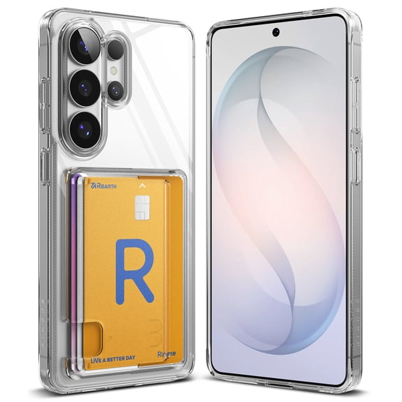 Ringke Fusion Card [3 Card Storage] for Galaxy S26 Ultra Case, Slim Transparent Shockproof Protective Phone Cover - Clear