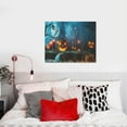 thumbnail image 4 of Kdxio Spooky Halloween Pattern Canvas Wall Art for Living Room Wall Decor for Bedroom Bathroom Modern Framed Canvas Art Prints Ready to Hang,Horizontal, 4 of 6