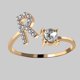 thumbnail image 1 of 26-Letter Gold Rings with Zircon and Rhinestone Adjustable Sturdiness - Perfect Gift for Women, 1 of 5