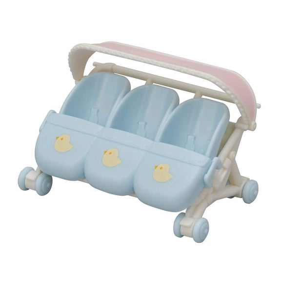 Cochecito de juguete Sylvanian Families 5533 para trillizos de casa de muñecas