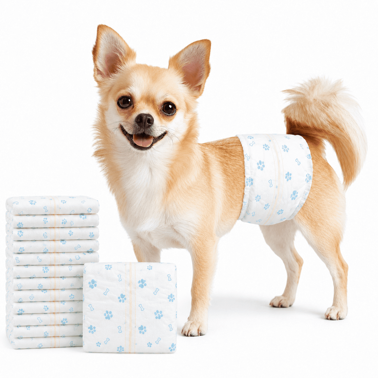 Male Dog Diapers, 24 Pack Belly Bands for Small Dogs 11-16.5 in Waist, Super Absorbent Disposable Dog Wraps for Urination, Training & Incontinence