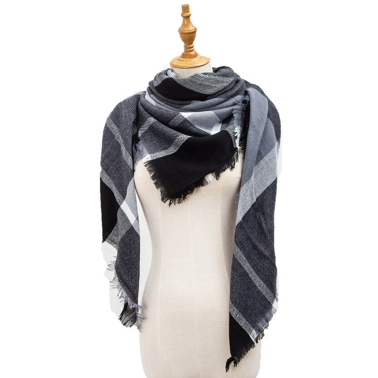 Loritta Winter Womens Scarves Plaid Warm Cozy Shawl and Wraps Scarf for  Women