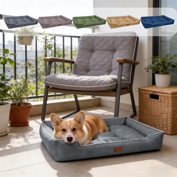 Waterproof Dog Bed for Small Pets Under 27.55lb, 70x50cm Soft Lint Rectangular Mat with Anti-Skid Bottom, Indoor Outdoor Cozy Pet Bed for Dogs & Cats