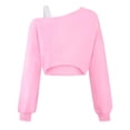 thumbnail image 2 of Zhanqunnn Girls Off Shoulder Sweatshirt Asymmetrical Long Sleeve Crop Top, Size 9-10 Years, 2 of 5