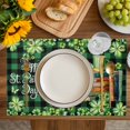 thumbnail image 4 of St. Patrick's Day Placemats Set of 12, Shamrocks Green Boots Bools Farm Plaid Placemats for Dining Table, Place Mats for Kitchen Tabletop, Waterproof Wipeable Dining Table Mats Set, 4 of 9