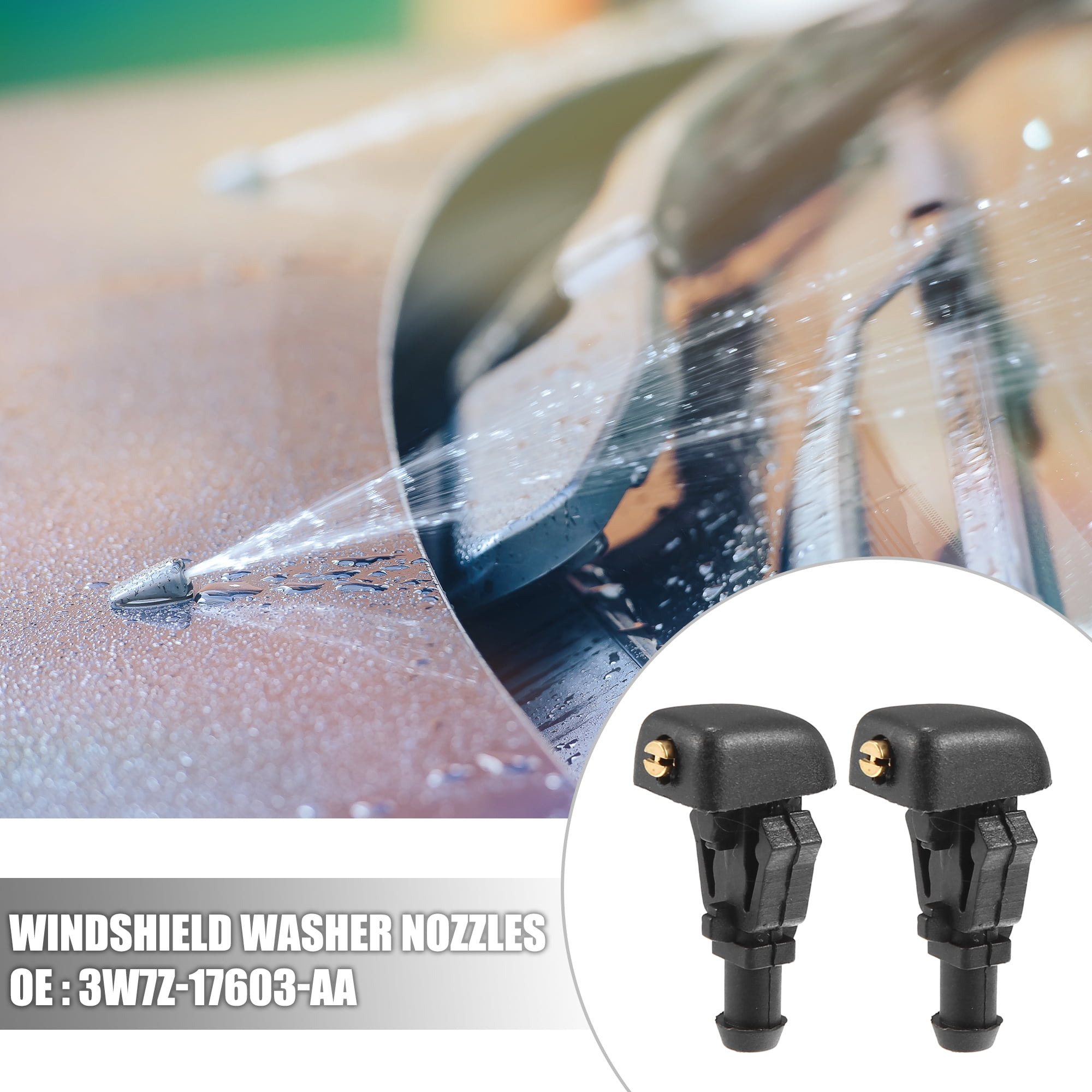 Unique Bargains Windshield Washer Nozzle Kit for Ford Models with Hose Connectors