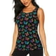 thumbnail image 1 of Fotbe Multicolored Butterflies Blusas Sin Mangas para Mujer – Estilo Casual, Corte Suelto, Slim-Fit, Cuello Redondo Deportivo, Tops de Verano para Gimnasio y Yoga-Small, 1 of 7