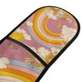 thumbnail image 4 of Yayeee Double Oven Mitt Kitchen Heat Resistant Baking 35" x7" Quilted Glove, Purple Retro Rainbow, 4 of 6