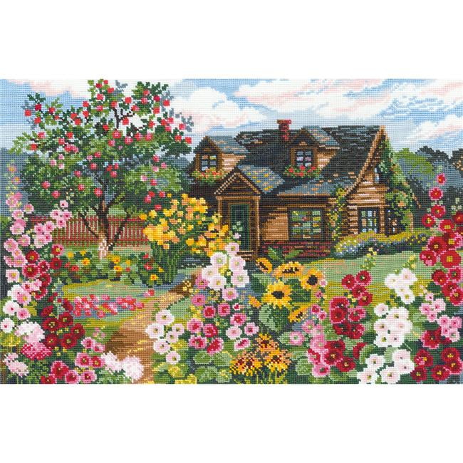 Flowering Garden Counted Cross Stitch Kit, 15 x 10.25 in. - 15 Count
