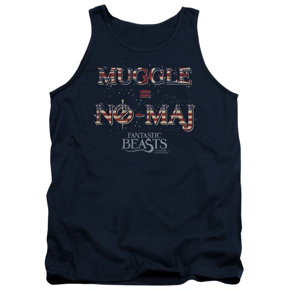 Trevco Sportswear WB231-TK-1 Fantastic Beasts UK US No Maj Adult Tank Top, Navy - Small