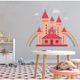 thumbnail image 2 of CASTLE - Easy To Apply Multicolored Fairytale Dream Land Themed Decoration Medieval Fortress Clouds & Birds Design Vinyl Wall Decal - Kids Nursery Bedroom Castle Wall Sticker 10" x 8", 2 of 3