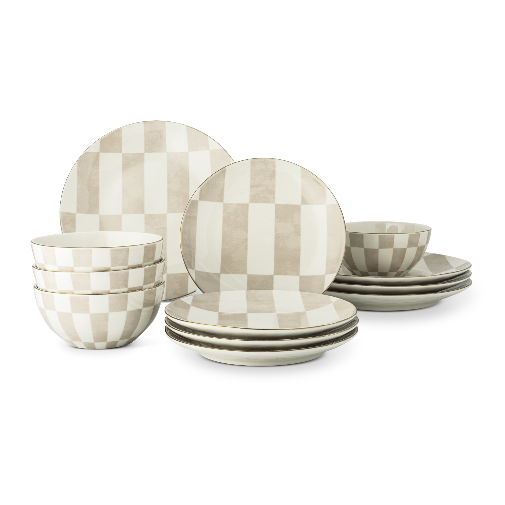 Thyme & Table Celine Beige 12-Piece Ceramic Dinnerware Set