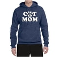 thumbnail image 2 of Wild Bobby, Best Paw Cat Mom, Pop Culture, Unisex Graphic Hoodie Sweatshirt, Vintage Heather Navy, Large, 2 of 3