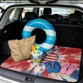 thumbnail image 2 of COEQINE Cargo Liner for SUV, Durable Rear Trunk Liner Heavy Duty Cargo Mat Back Seat Cover Protector Fashion Car Accessories Decor, 29" x 39", American Flag Heart Tie-dye, 2 of 7