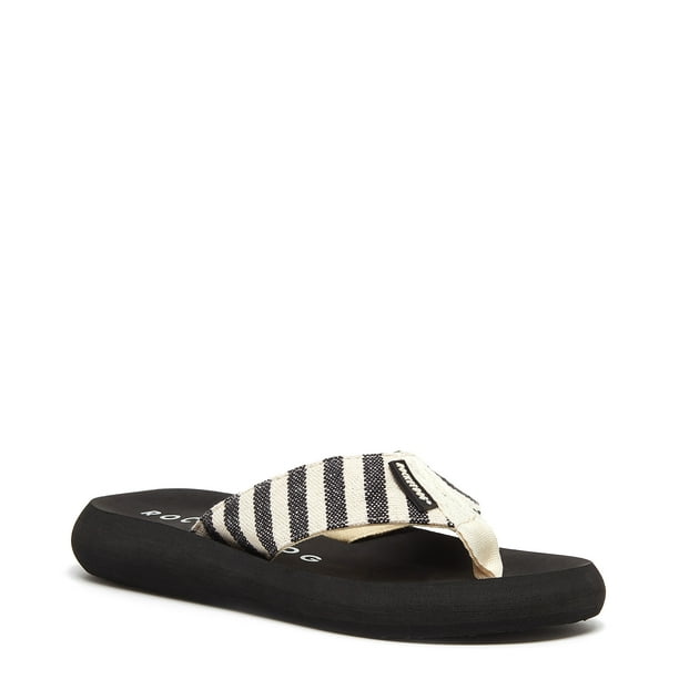 Rocket Dog Rocket Dog Spotlight Black and White Striped Flip Flop